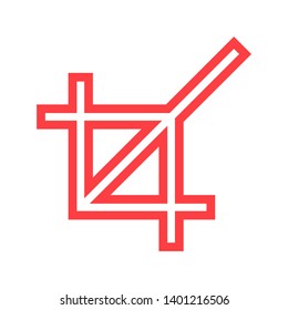 crop tool icon on white background. crop symbol - Vector