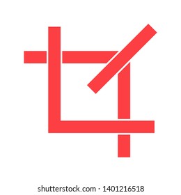 crop tool icon on white background. crop symbol - Vector