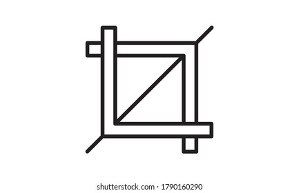 Crop tool icon photo editing tool for design vector image
