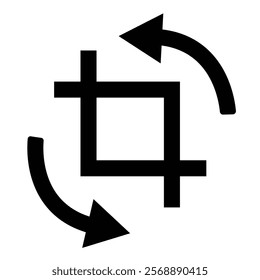 crop tool icon sing vector illustration. Photo and video crop icon vector. Arrow crop icon. Crop edit icon.