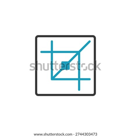 Crop tool icon. Symbol for image editing software, graphic design applications. Modern vector illustration for web and print.