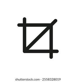 Crop tool icon Symbol mark in Outline style