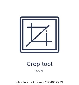 crop tool icon from user interface outline collection. Thin line crop tool icon isolated on white background.