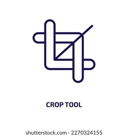 crop tool icon from user interface collection. Thin linear crop tool, agriculture, farm outline icon isolated on white background. Line vector crop tool sign, symbol for web and mobile