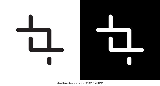 Crop Tool Icon Vector In Clipart Style. Cropping Sign Symbol