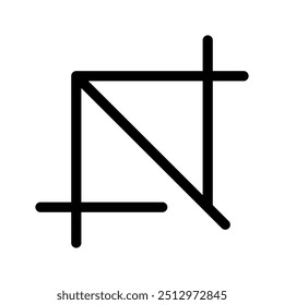 Crop Tool Icon Vector Symbol Design Illustration