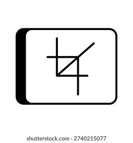 Crop Tool Icon.hand drawn style. isolated on white
