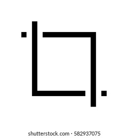 Crop tool mini line, icon, background and graphic. The icon is black and white, linear  flat, vector, pixel perfect, minimal, suitable for web and print. 