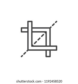 Crop tool outline icon. linear style sign for mobile concept and web design. Frame line vector icon. Symbol, logo illustration. Pixel perfect vector graphics