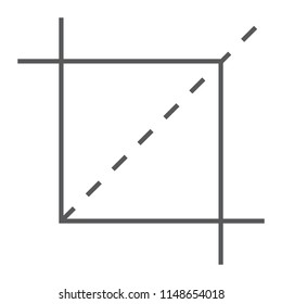 Crop tool thin line icon, tools and design, cut sign, vector graphics, a linear pattern on a white background, eps 10.