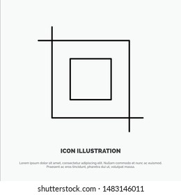Crop, Tool, Transform Line Icon Vector