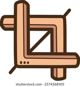 Crop tool vector doodle illustration and graphic