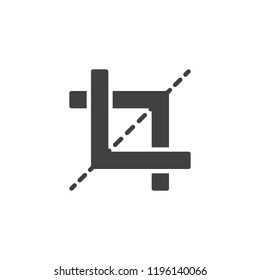 Crop tool vector icon. filled flat sign for mobile concept and web design. Frame solid icon. Symbol, logo illustration. Pixel perfect vector graphics