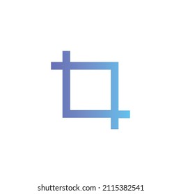 Crop tool vector icon with gradient