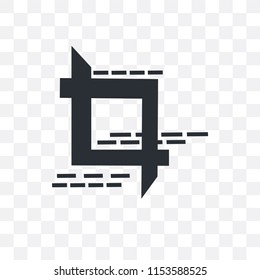 Crop Tool vector icon isolated on transparent background, Crop Tool logo concept