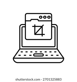 Zuschneidewerkzeug, Vektorsymbol, Stockgrafik