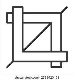 Crop Tools Icon Vector Illustration Outline