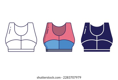 Crop Top line and solid vector icons