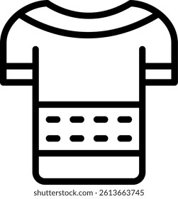 Crop Top Line Vector Icon Design
