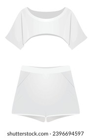 Crop top and shorts. vector