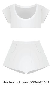Crop top and shorts. vector