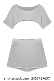 Crop top and shorts. vector