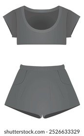 Crop top and shorts. vector