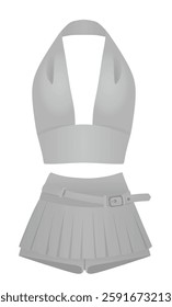 Crop top and shorts. vector