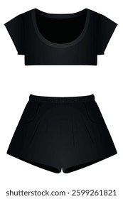 Crop top and shorts. vector