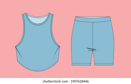Crop top and tights set Drawing