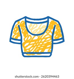 crop top vintage fashion doodle icon sketch vector. crop top vintage fashion sign. isolated symbol illustration