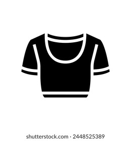 crop top vintage fashion glyph icon vector. crop top vintage fashion sign. isolated symbol illustration