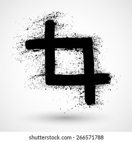 Crop vector grunge icon