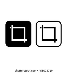Crop vector icon. Black and white