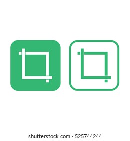 Crop vector icon. Green and white