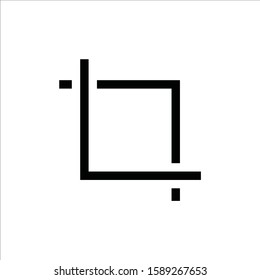 Crop vector icon. Crop tool flat sign design. Crop symbol pictogram Crop vector icon. Crop tool flat sign design. Crop symbol pictogram