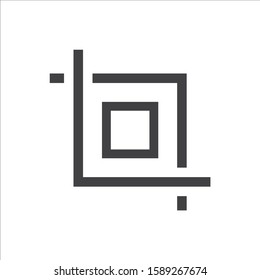 Crop vector icon. Crop tool flat sign design. Crop symbol pictogram