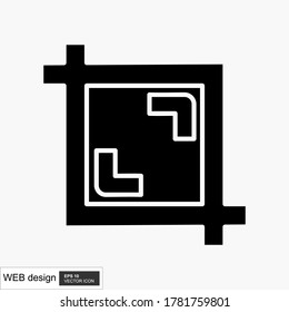 Crop vector icon. Crop tool flat sign design. Crop symbol pictogram.