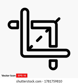 Crop vector icon. Crop tool flat sign design. Crop symbol pictogram.