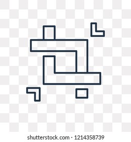 Crop vector outline icon isolated on transparent background, high quality linear Crop transparency concept can be used web and mobile