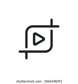 Crop video icon isolated of flat style design