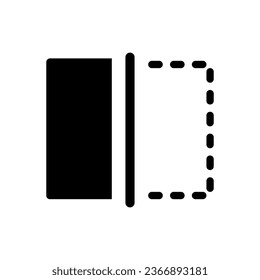 Crop video length black glyph ui icon. Simple filled line element. User interface design. Silhouette symbol on white space. Solid pictogram for web, mobile. Isolated vector illustration