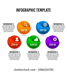 Cropped circle infographic design template.