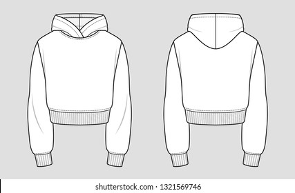 Cropped hoodie. Mockup template