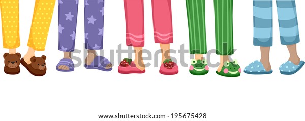 かわいいスリッパを使った切り抜きイラスト のベクター画像素材 ロイヤリティフリー