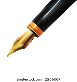 Cropped Illustration of a Fountain Pen
