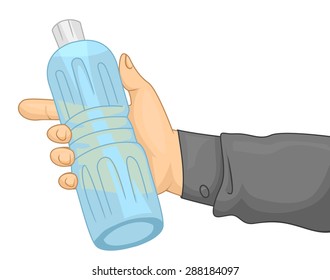 Cropped Illustration of a Person Holding Bottled Water