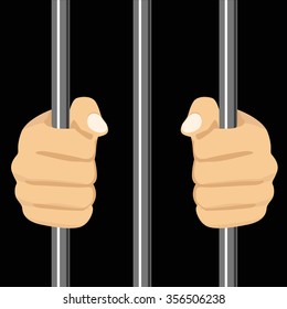 cropped illustration of a person locked behind bars