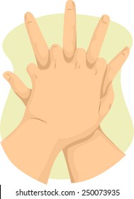 Cropped Illustration of a Person Performing CPR