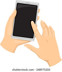 Cropped Illustration of a Person Using a Touchscreen Smartphone